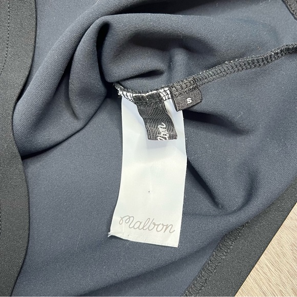 Malbon Golf Womens Small Black Mock Neck Long Sleeve Shirt Turtleneck Logo - Picture 9 of 10